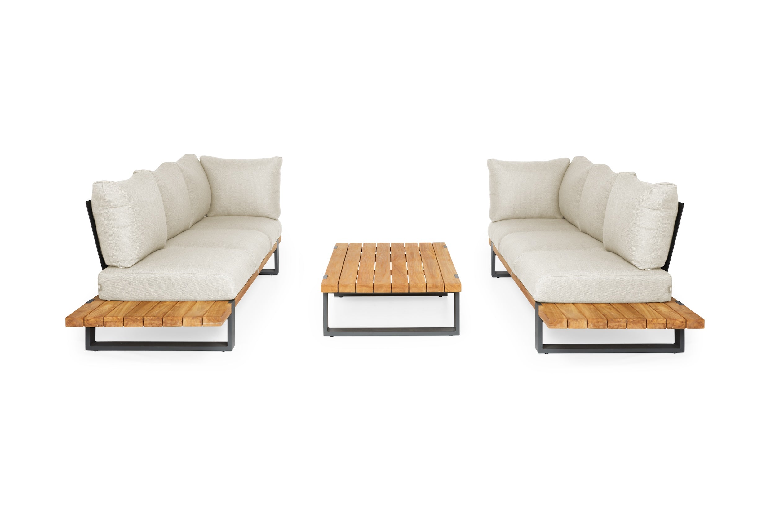 Loungeset Nardo Ibiza Style - Teak - Royal Grey - Mixed