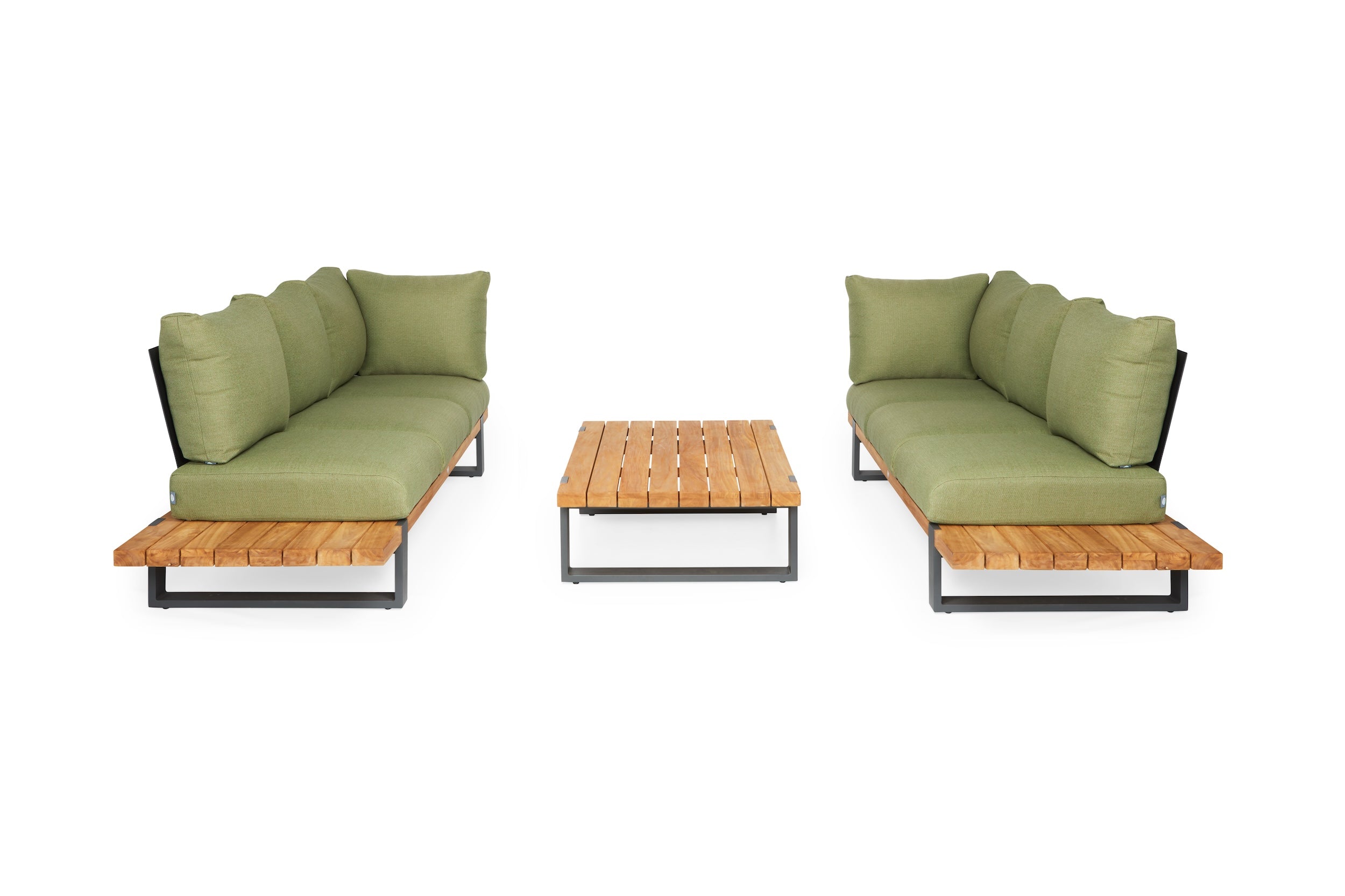 Loungeset Nardo Ibiza Style - Teak - Royal Grey - Forest Green