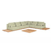 Loungeset Aspen large - Teak - Soft Green