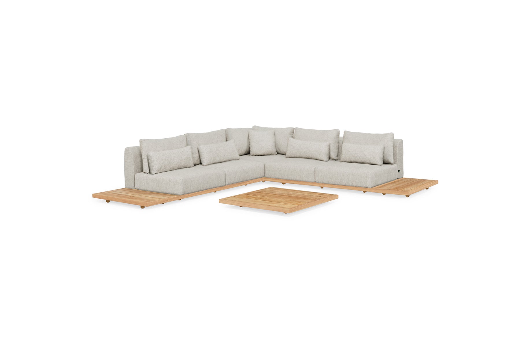 Loungeset Aspen small - Teak - Seashell bouclé