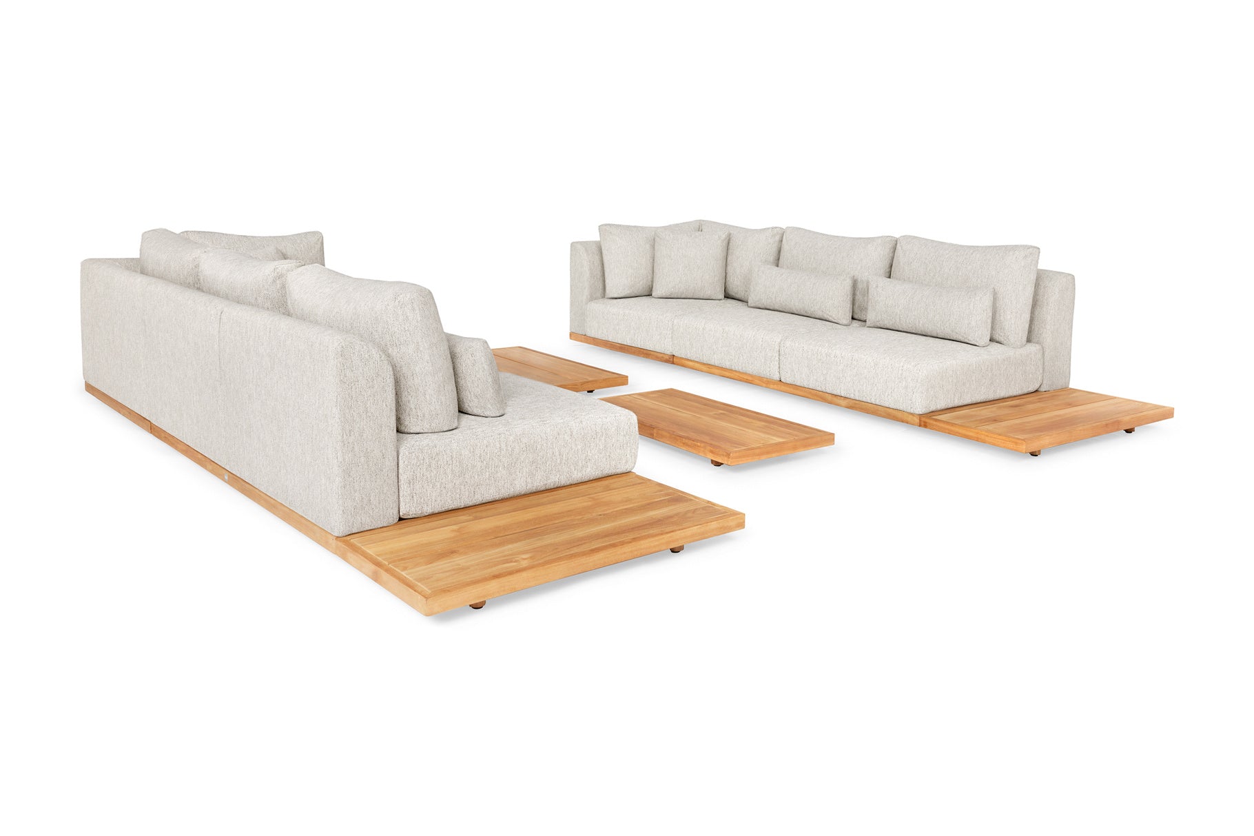 Loungeset Aspen (2x2) - Teak - Seashell bouclé