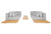 Loungeset Aspen Ibiza Style small - Teak - Soft Grey