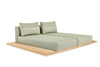 Chaise Longue set Aspen - Teak - Soft Green
