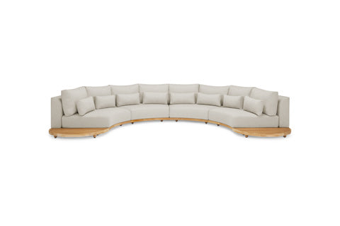 Loungeset Aspen round - Teak - Natural gravel