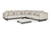 Loungeset Volar small - Teak - Matt Black - Taupe Gravel