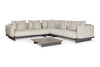 Loungeset Volar small - Teak - Matt Black - Taupe Gravel
