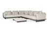 Loungeset Volar large - Teak - Matt Black - Taupe Gravel