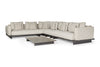 Loungeset Volar large - Teak - Matt Black - Taupe Gravel