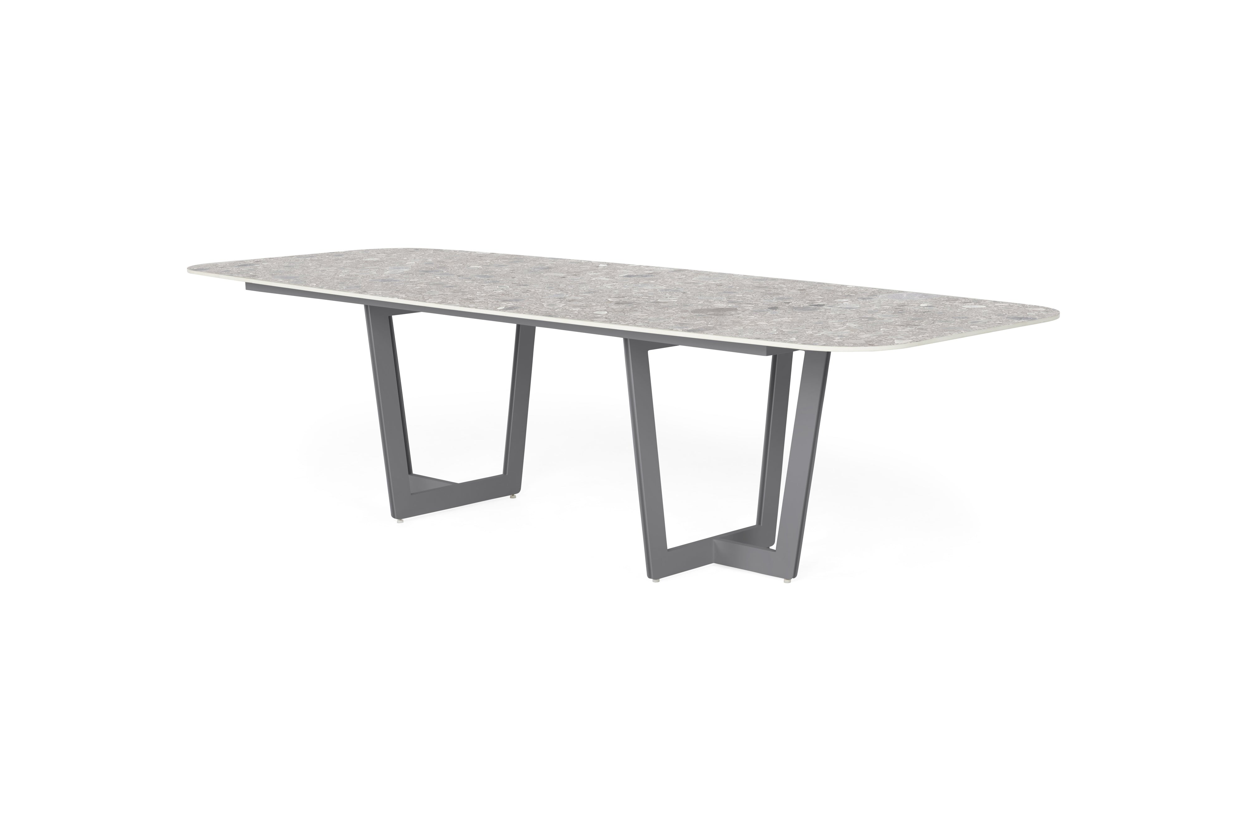 Tuintafel Palermo - 280x116 - Matt grey - Neolith Terrazzo grey