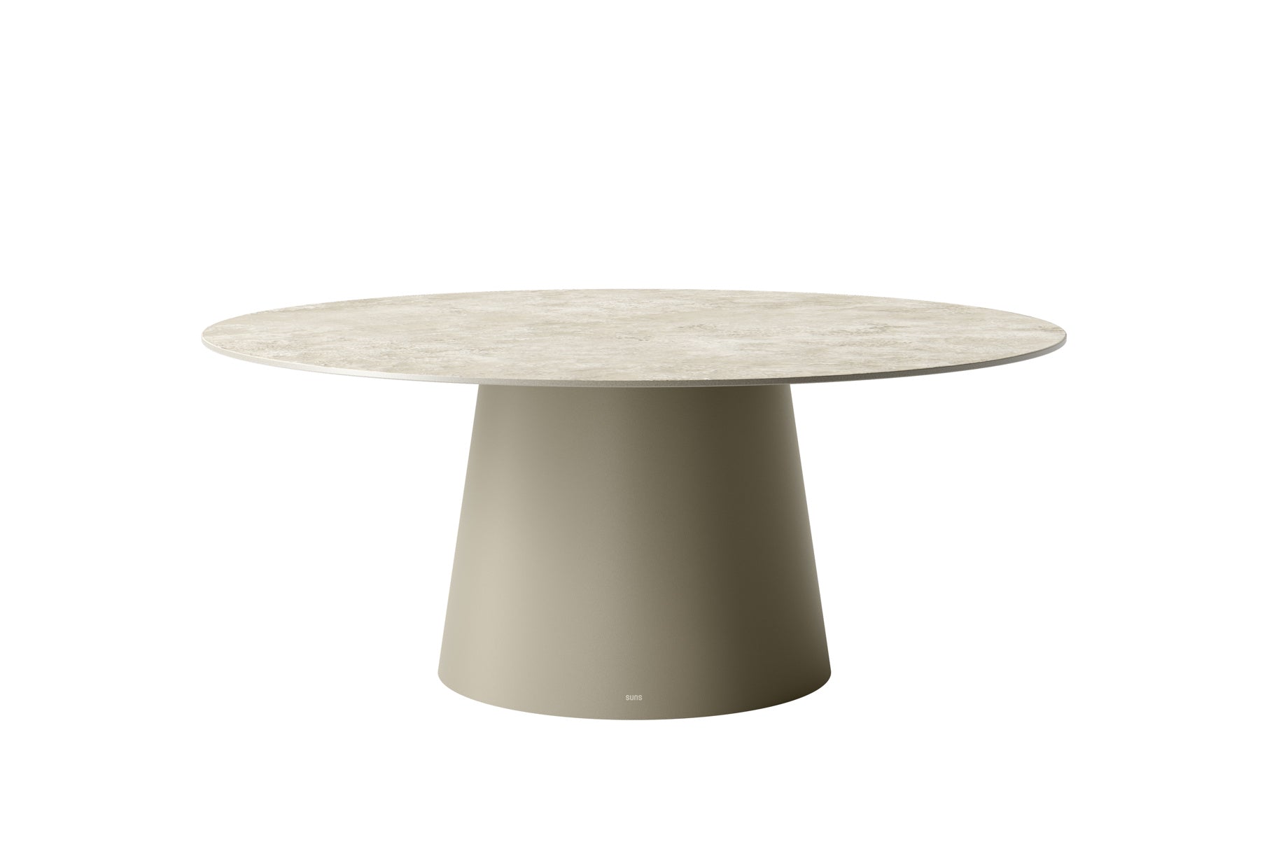 Tuintafel Sorolo - Low dining - Ø160 - Champagne - Neolith stone grey