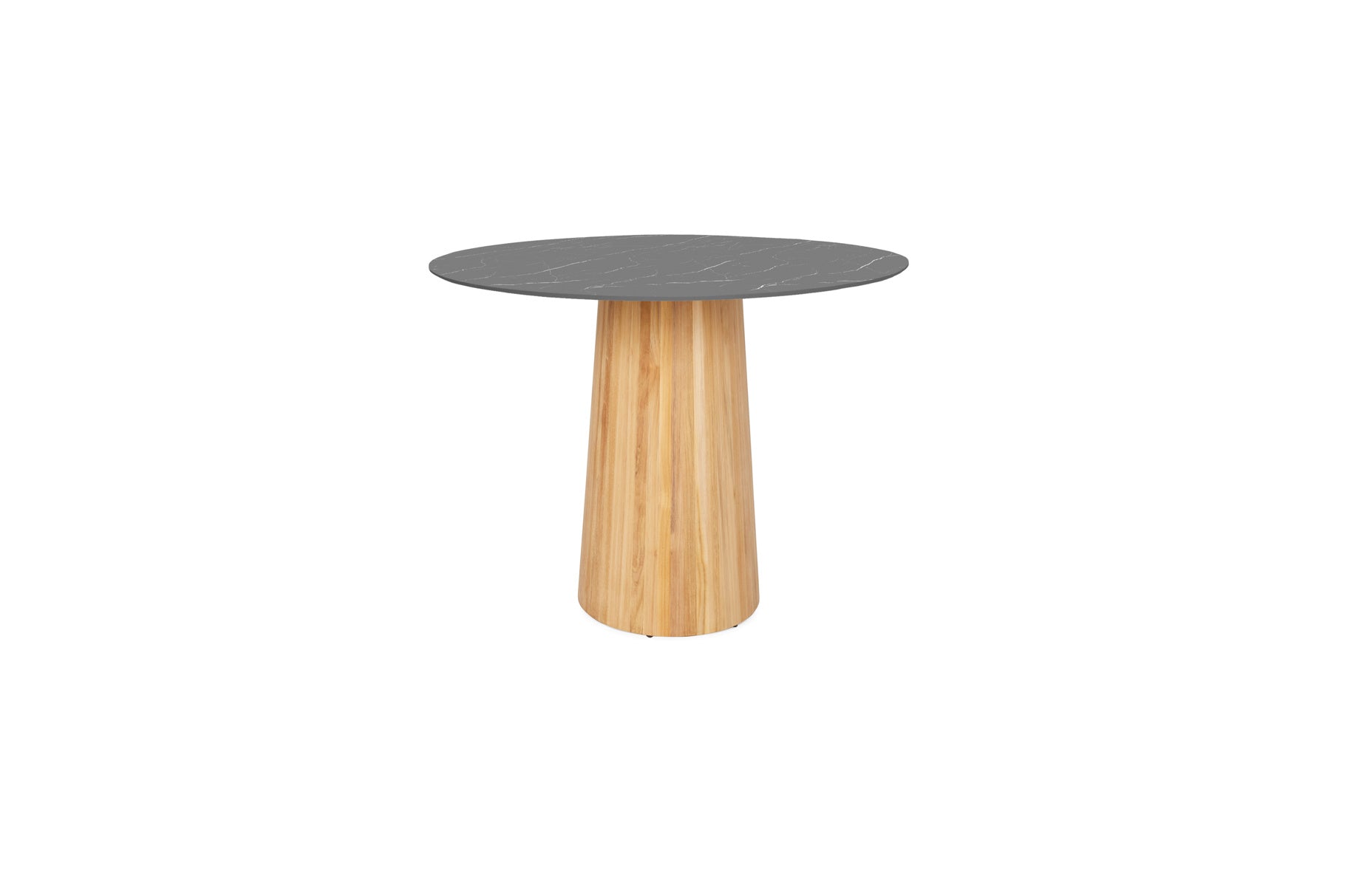 Tuintafel Sorolo - High dining - Ø140 - Teak - Neolith black