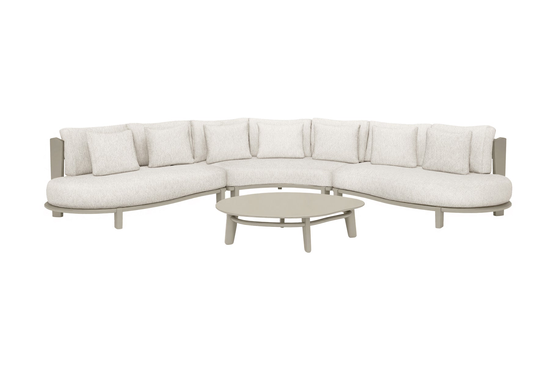 Loungeset Pico - 4-delig - Champagne - Sheashell bouclé