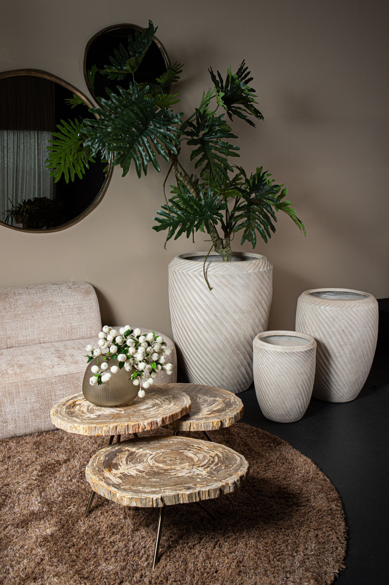 Salontafel Khine - Crème (set van 3)