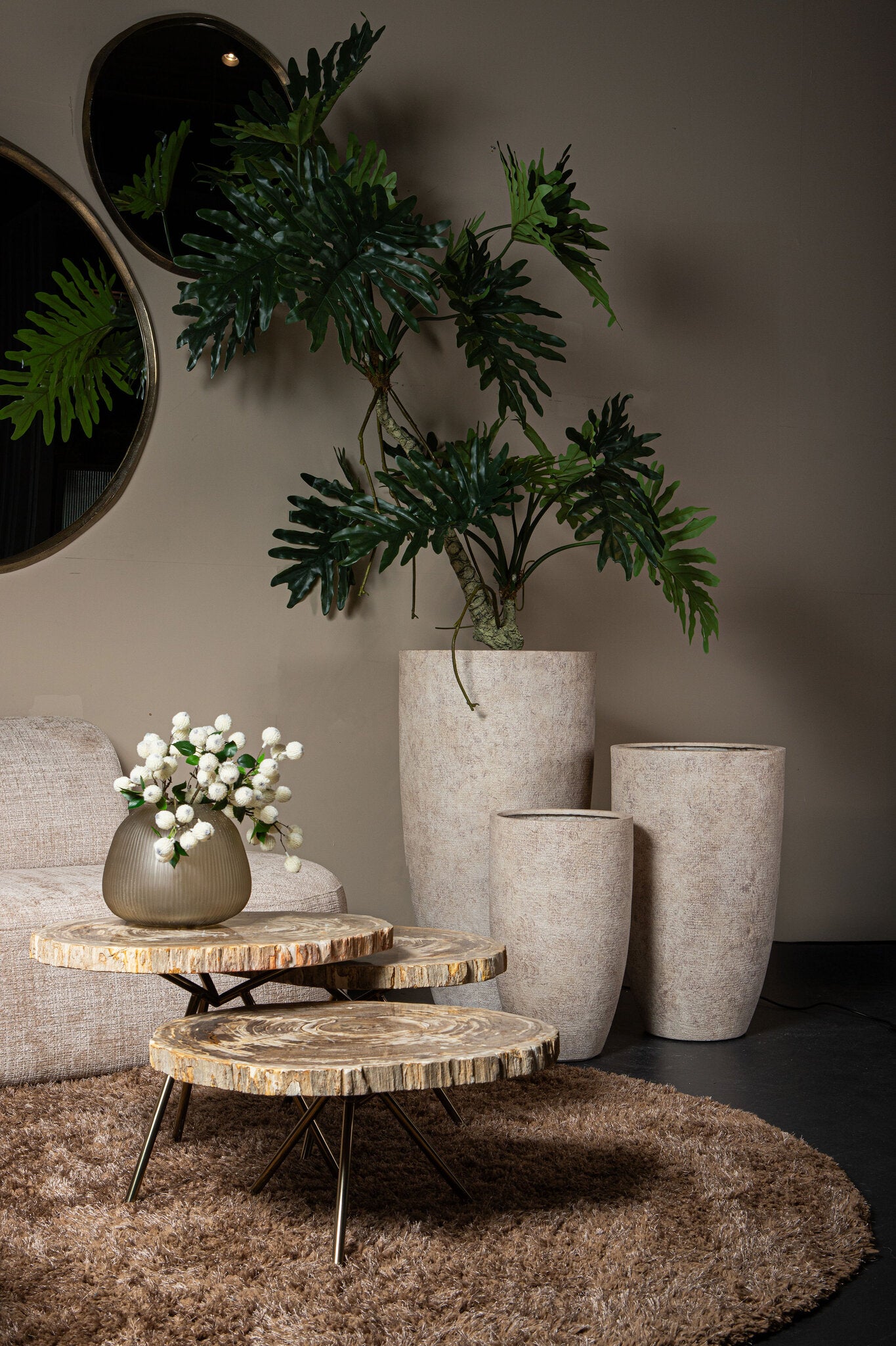 Salontafel Khine - Crème (set van 3)