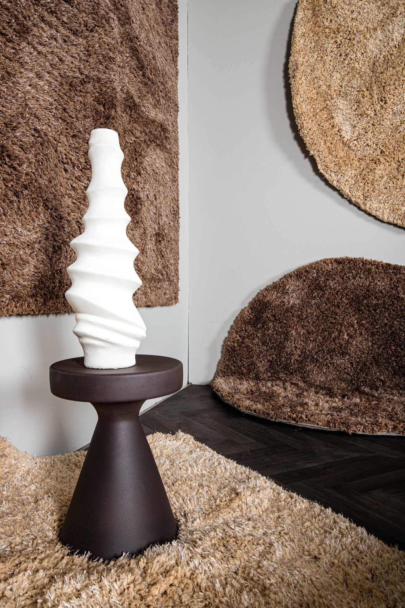 Vloerkleed Jups - Bruin - Rond - S