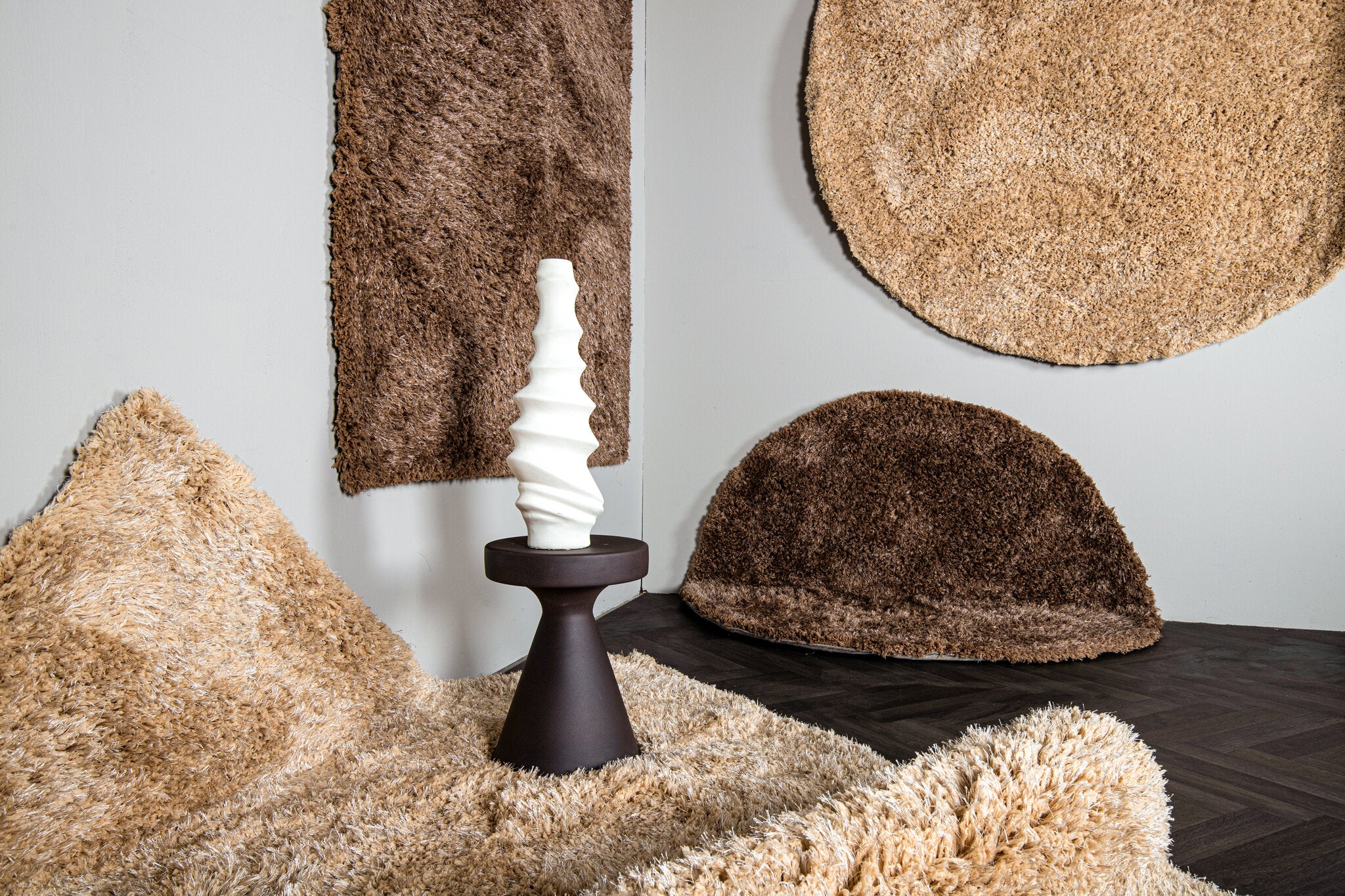Vloerkleed Jups - Bruin - Rond - S
