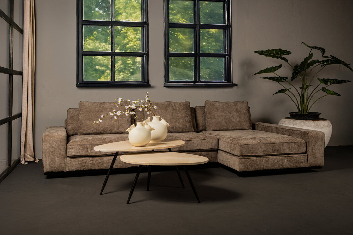 Salontafel Veria - Beige marmer (set van 2)