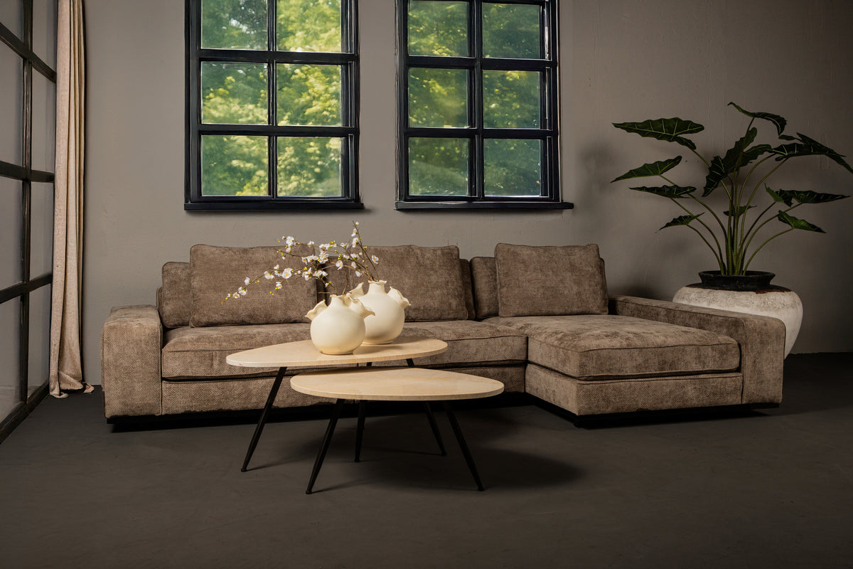 Salontafel Veria - Beige marmer (set van 2)
