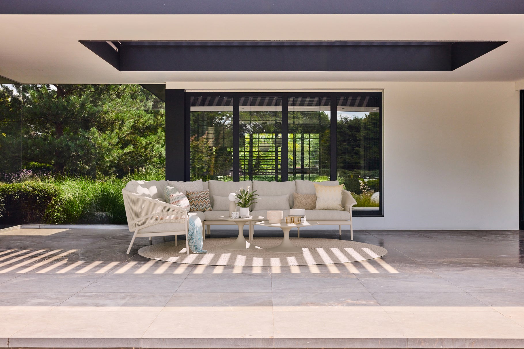 Loungeset Santorini - Camel sand - Natural mixed weave