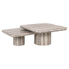 Salontafel Denizly - Grijs faux travertine (set van 2)