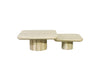 Salontafel Denizly - Grijs faux travertine (set van 2)