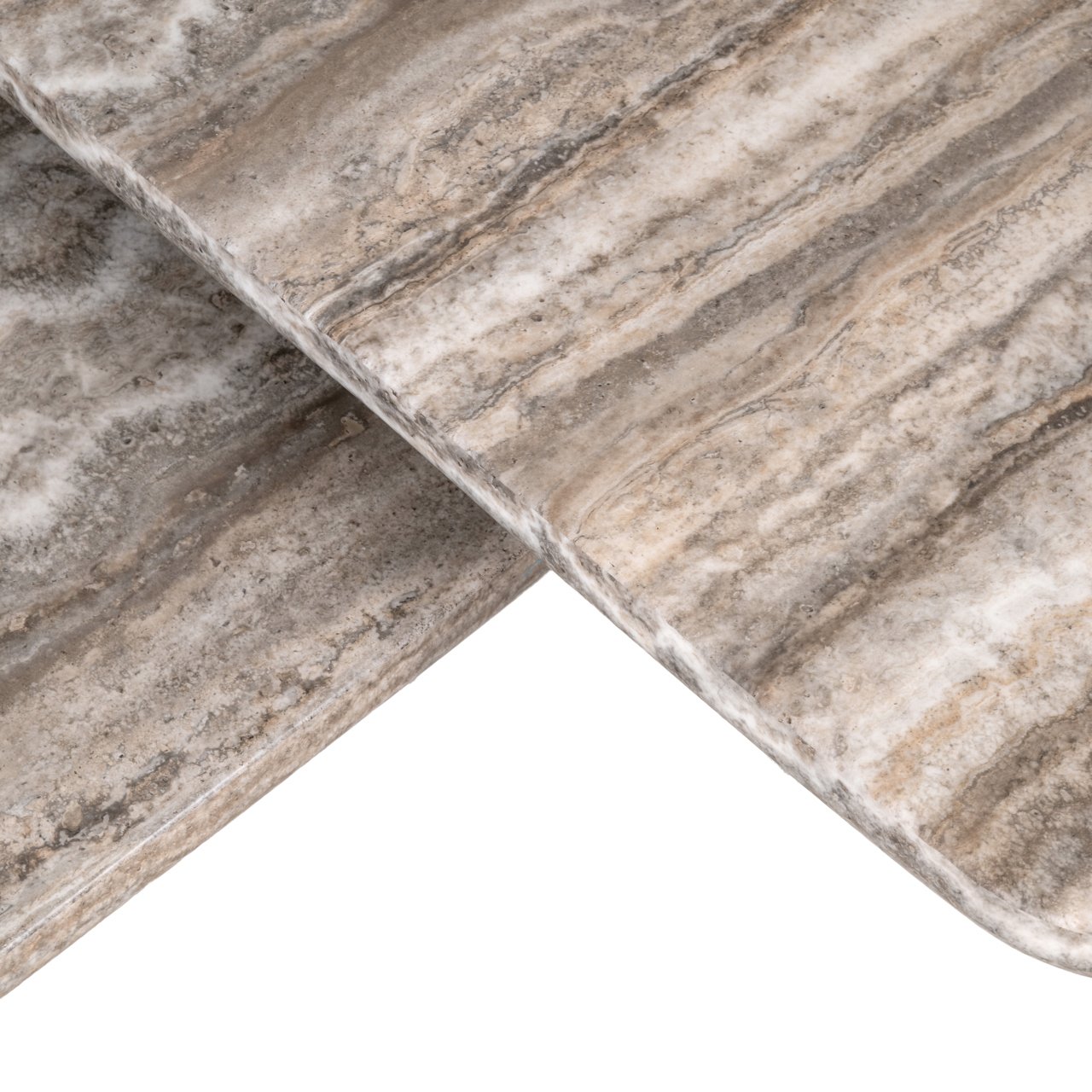 Salontafel Denizly - Grijs faux travertine (set van 2)