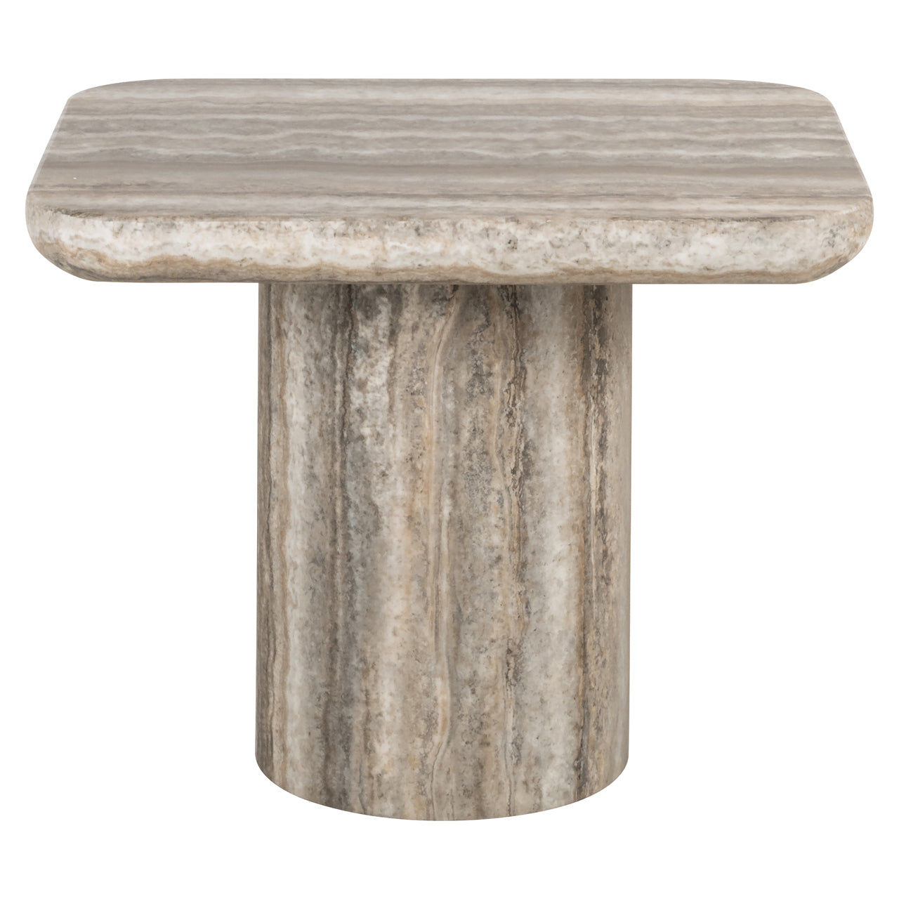 Bijzettafel Denizly - Grijs faux travertine