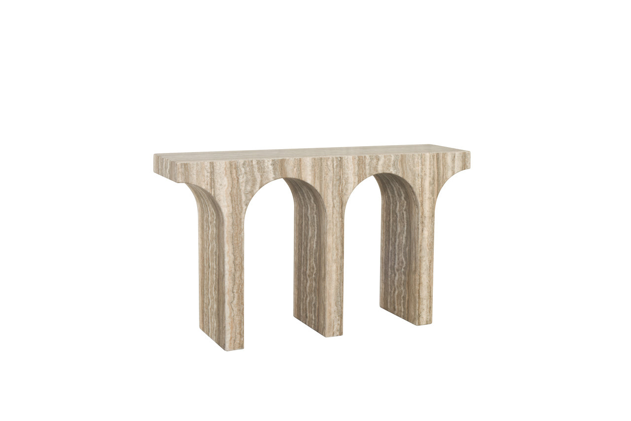 Sidetable Dulce - Grijs faux travertine