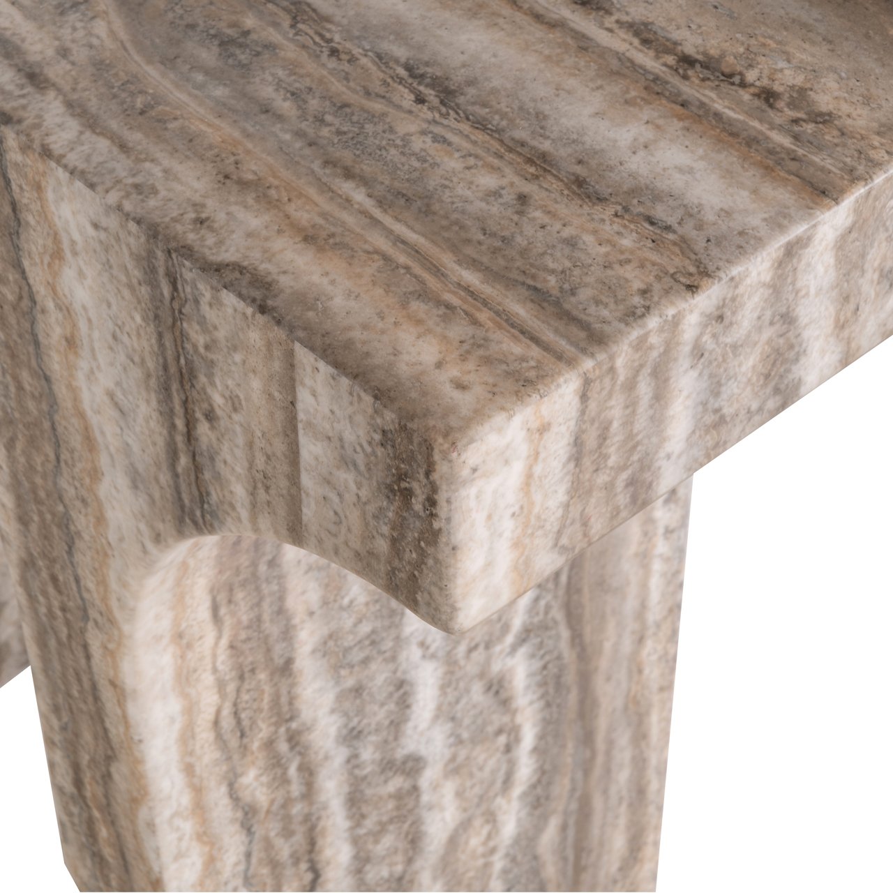 Sidetable Dulce - Grijs faux travertine