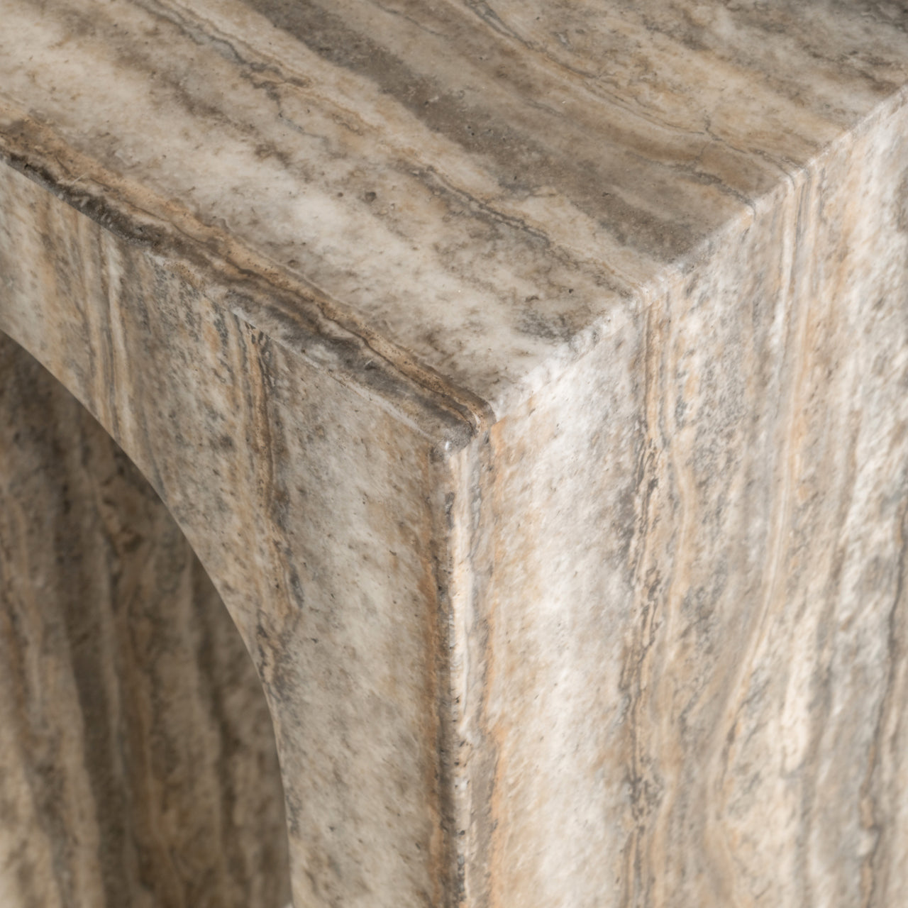 Bijzettafel Dulce - Grijs faux travertine
