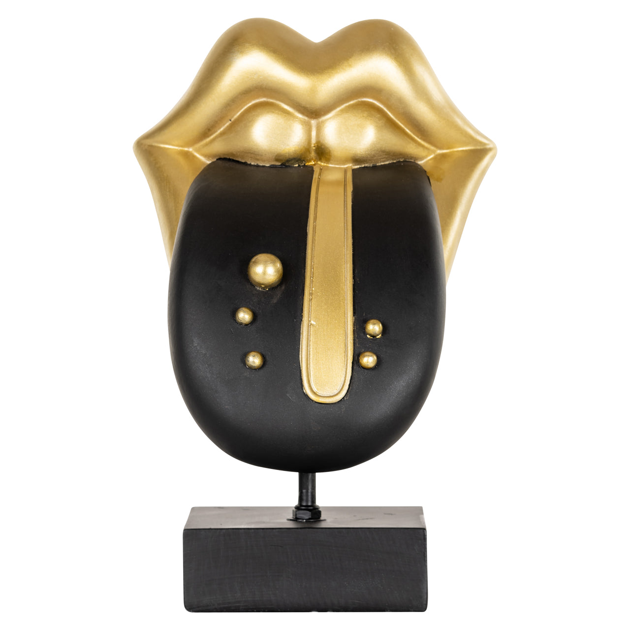 Deco object Tongue - Zwart / goud