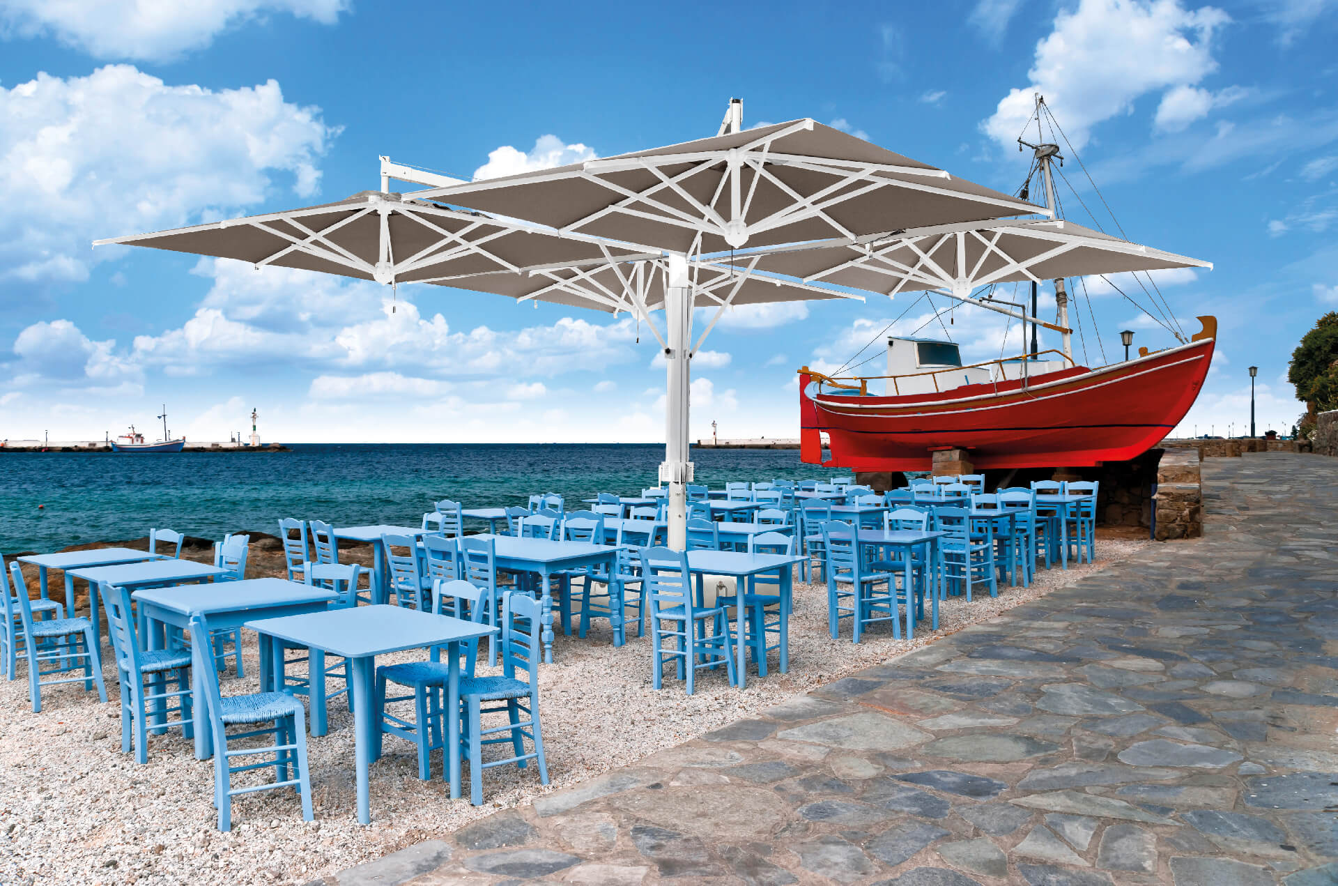 Parasol Alu 700x700 - Starwhite - Poker