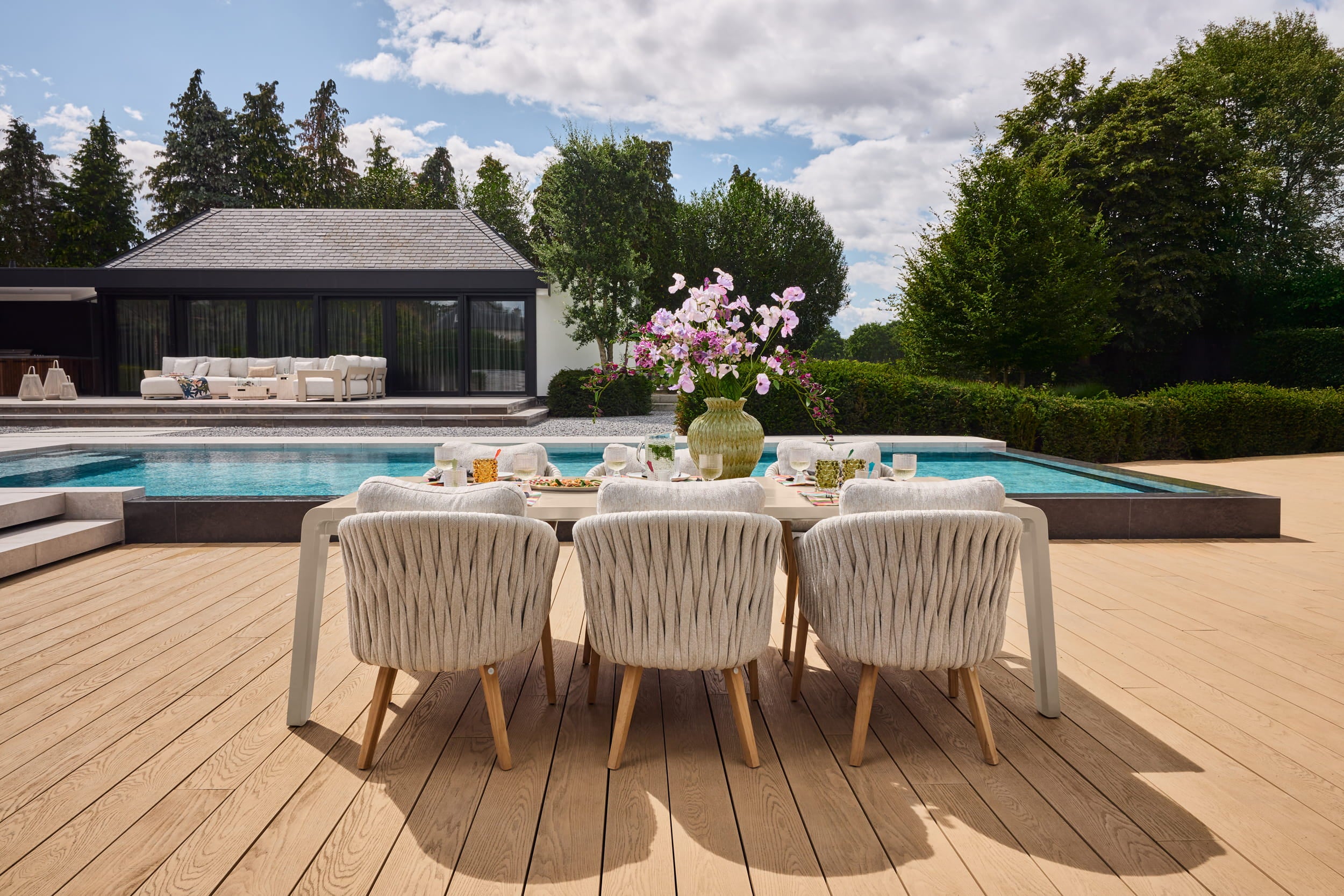 Tuinstoel Senese - Teak - Seashell bouclé