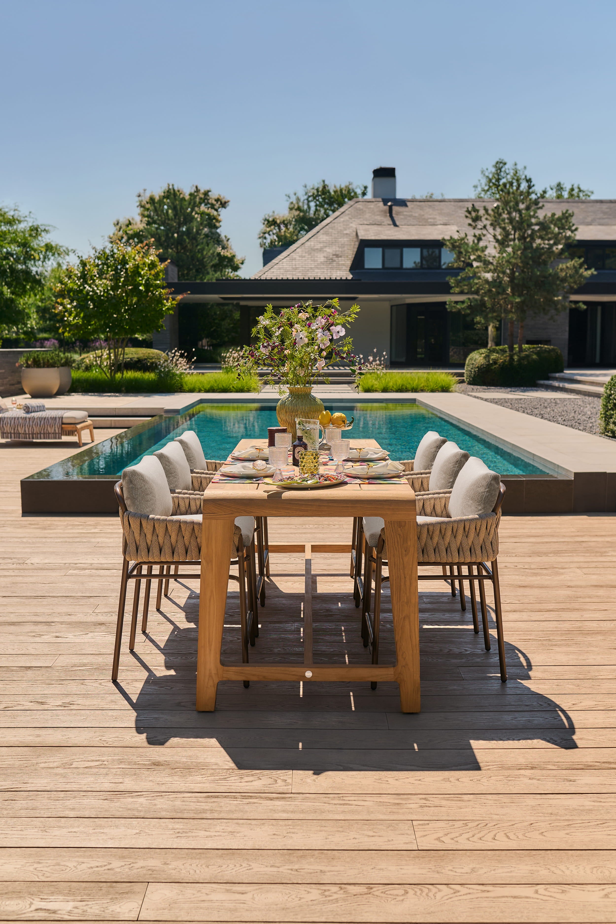 Tuintafel Basta - High dining - 256x96 - Teak