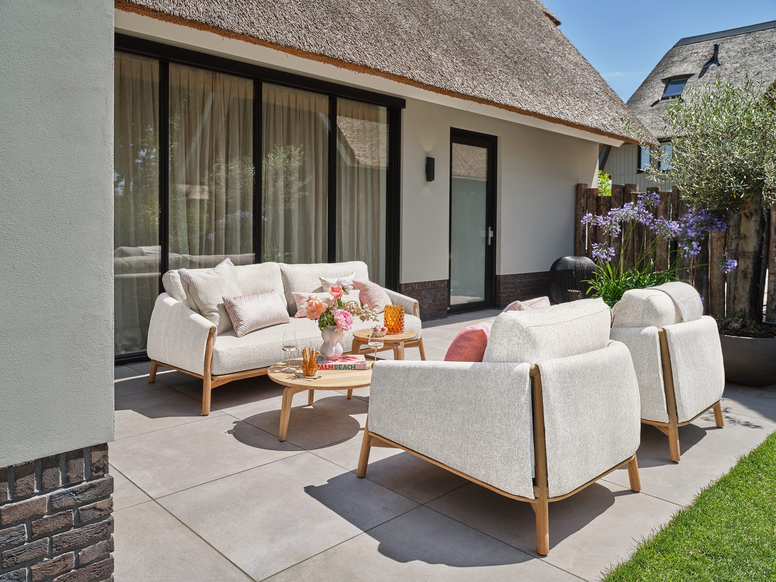 Loungestoel Bellano - Seashell bouclé