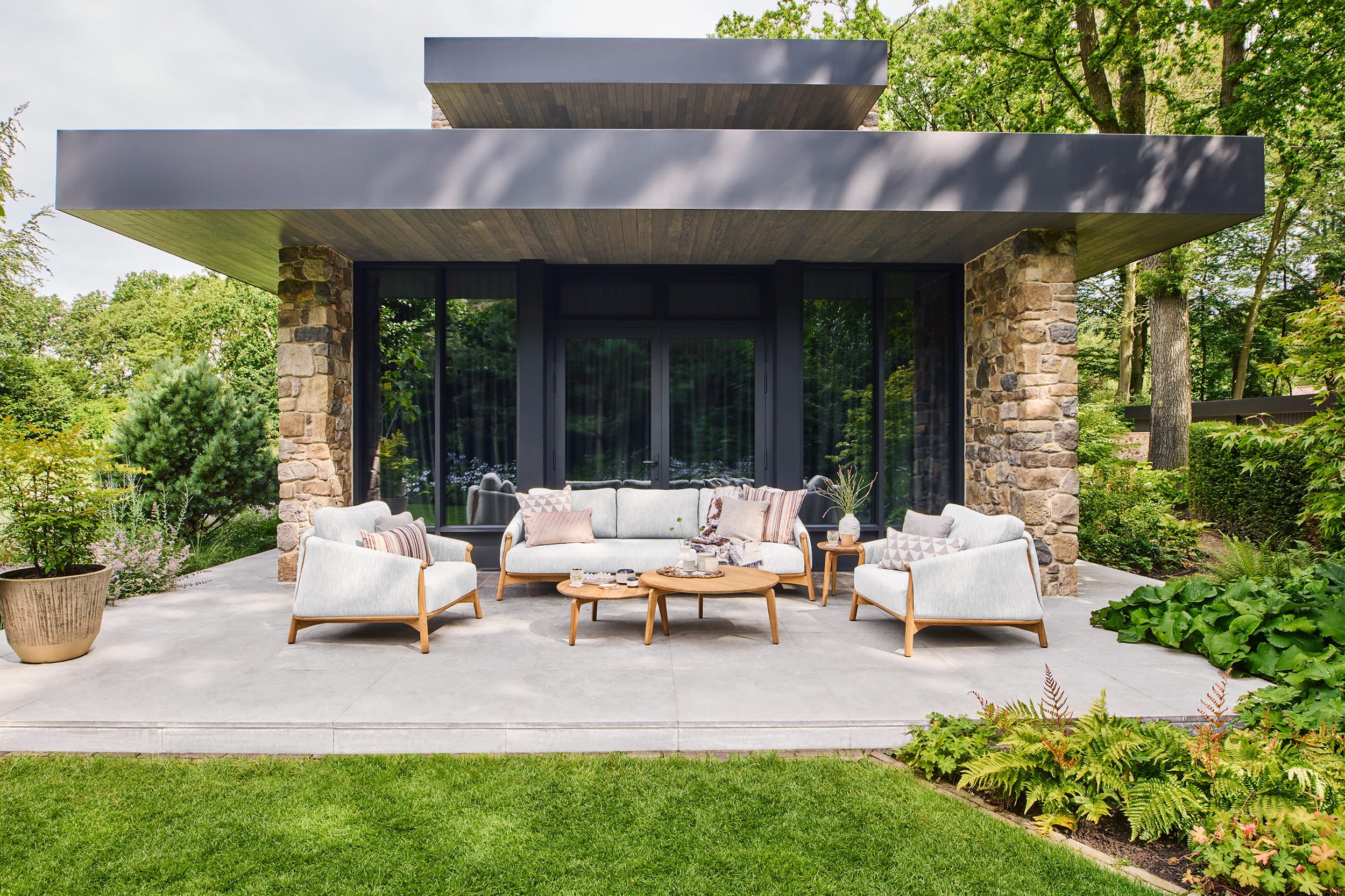 Loungestoel Bellano - Seashell bouclé