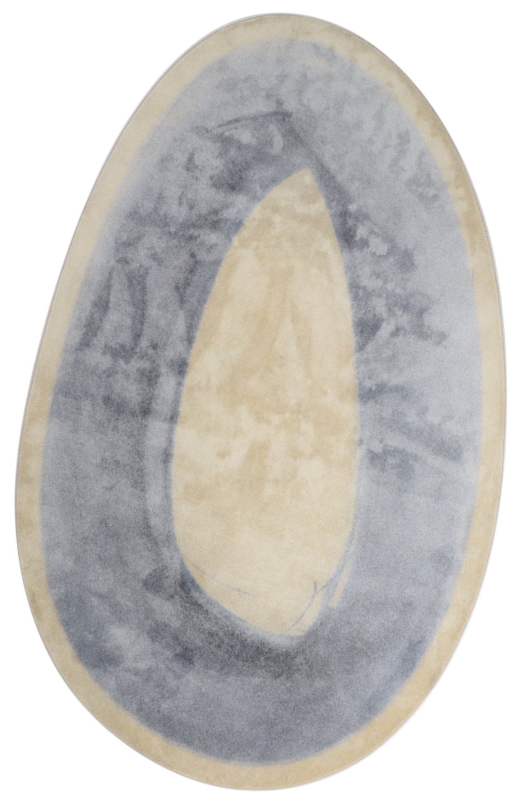 Vloerkleed Brush Ovale - Petrol Grey