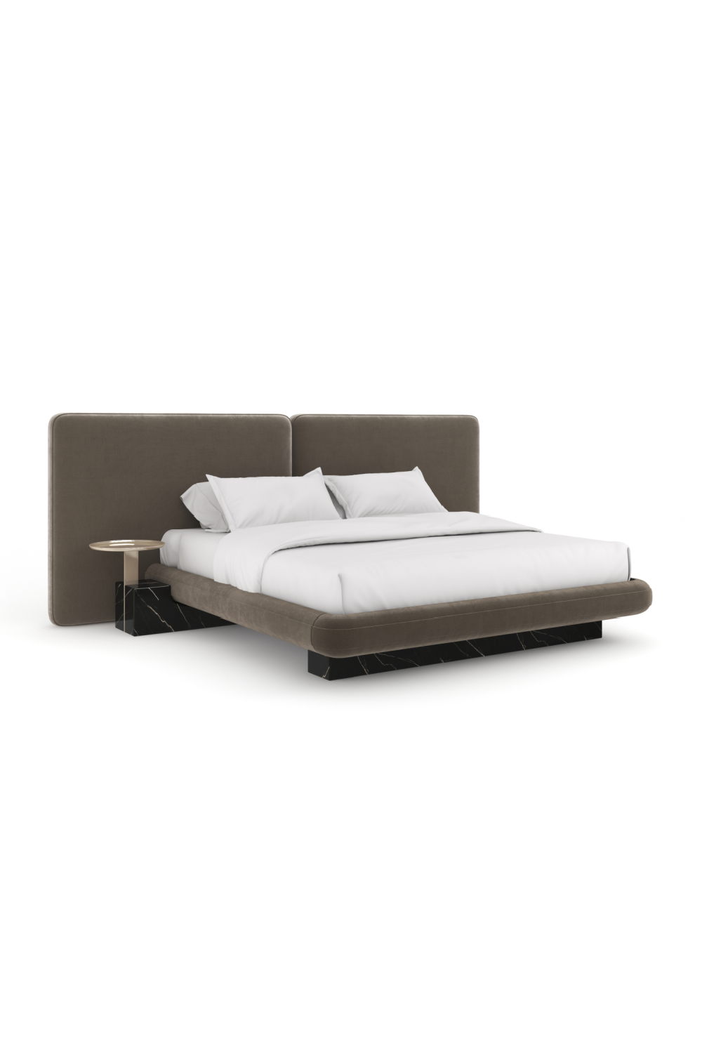 Bed Overlap - 2-panel Queensize - Dark taupe