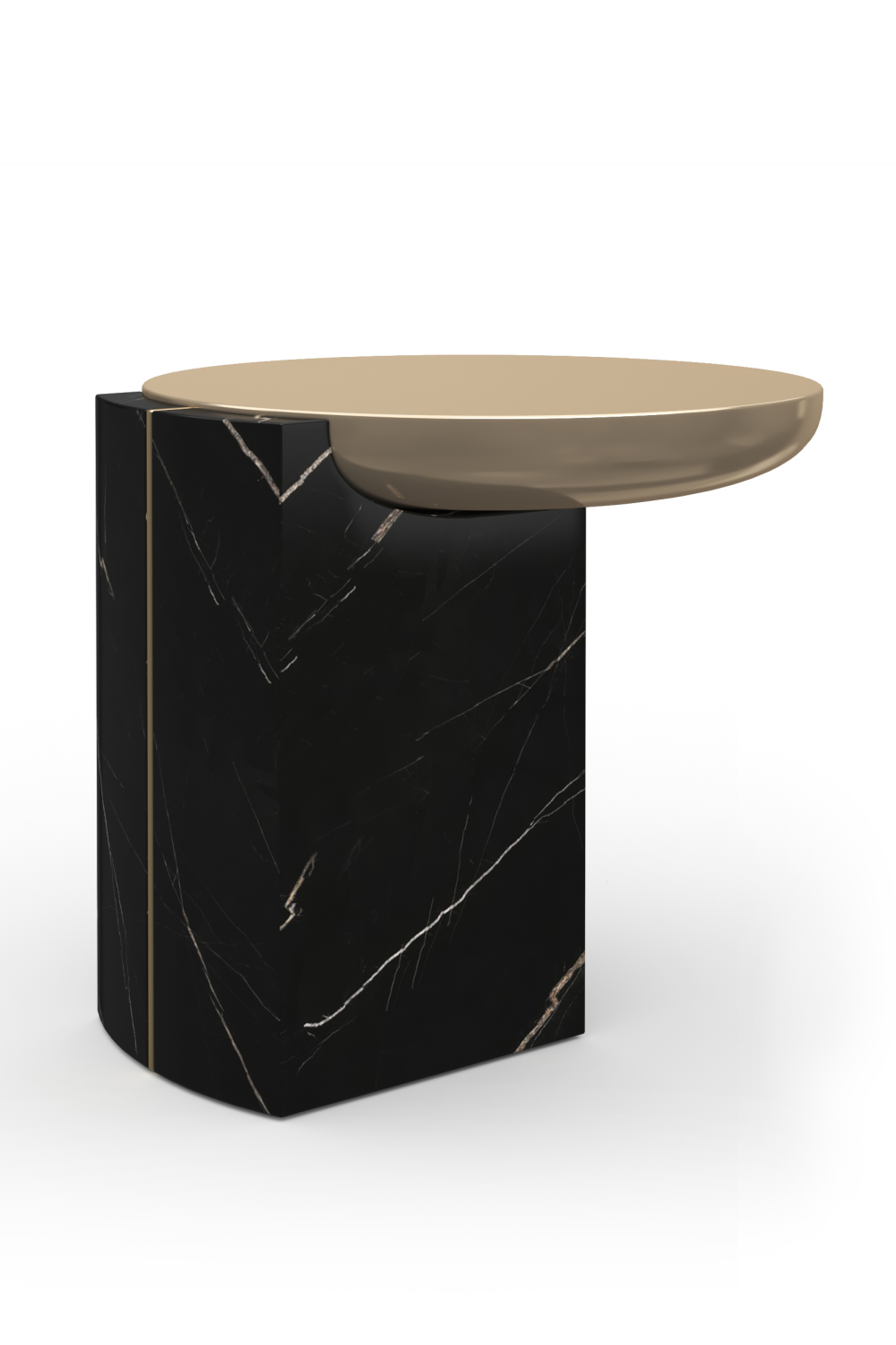 Bijzettafel Overlap - Black marble