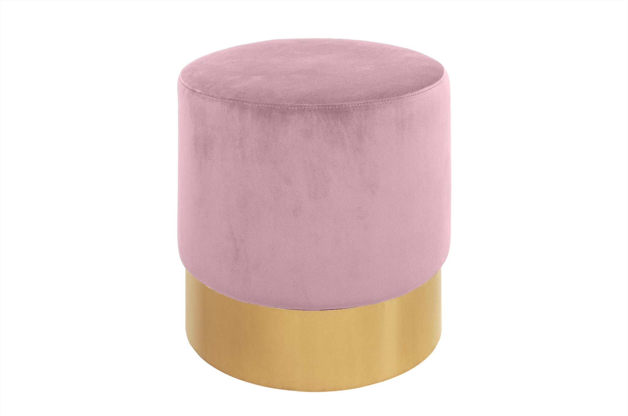 Poef Ella - rond - Pink velvet