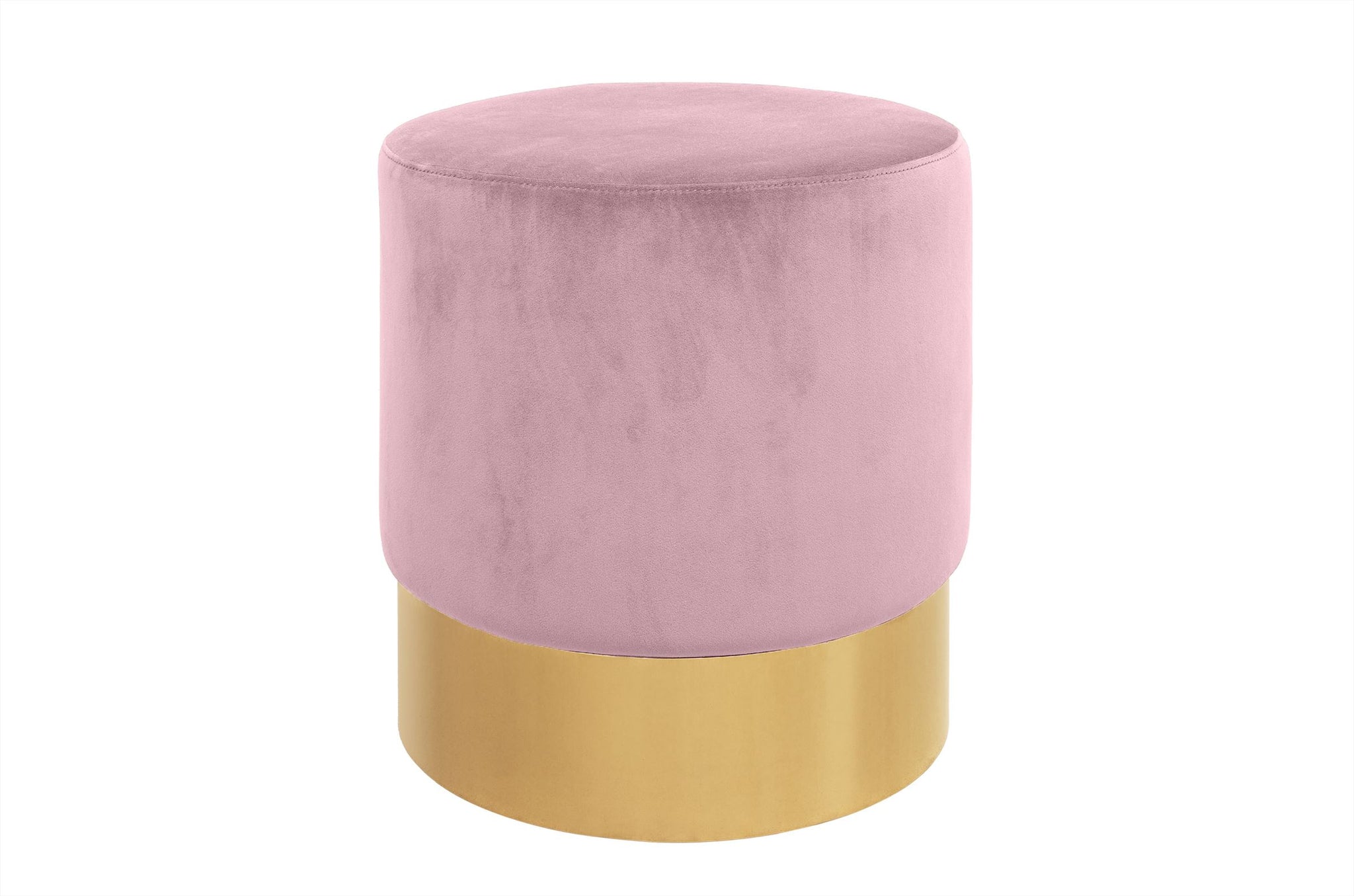 Poef Ella - rond - Pink velvet
