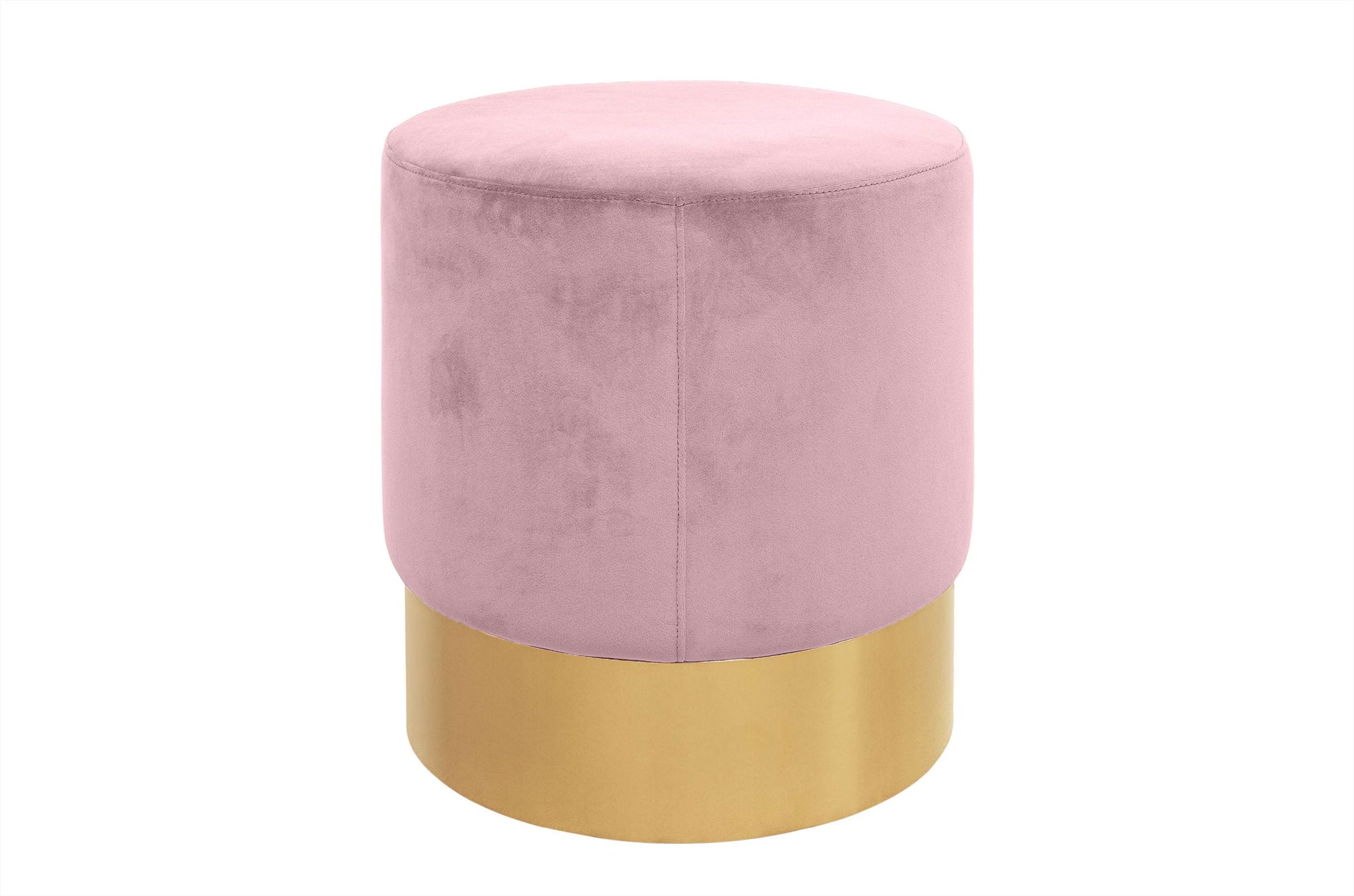 Poef Ella - rond - Pink velvet