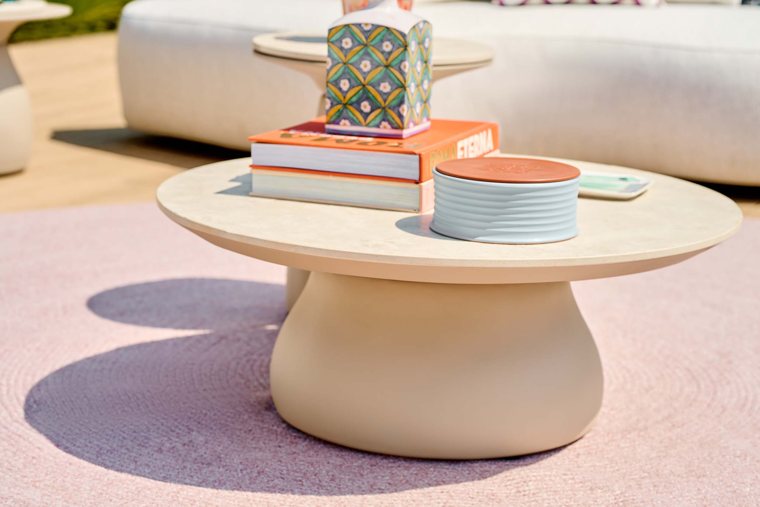 Salontafel Farzi - Ø80x31 - Champagne - Neolith stone grey