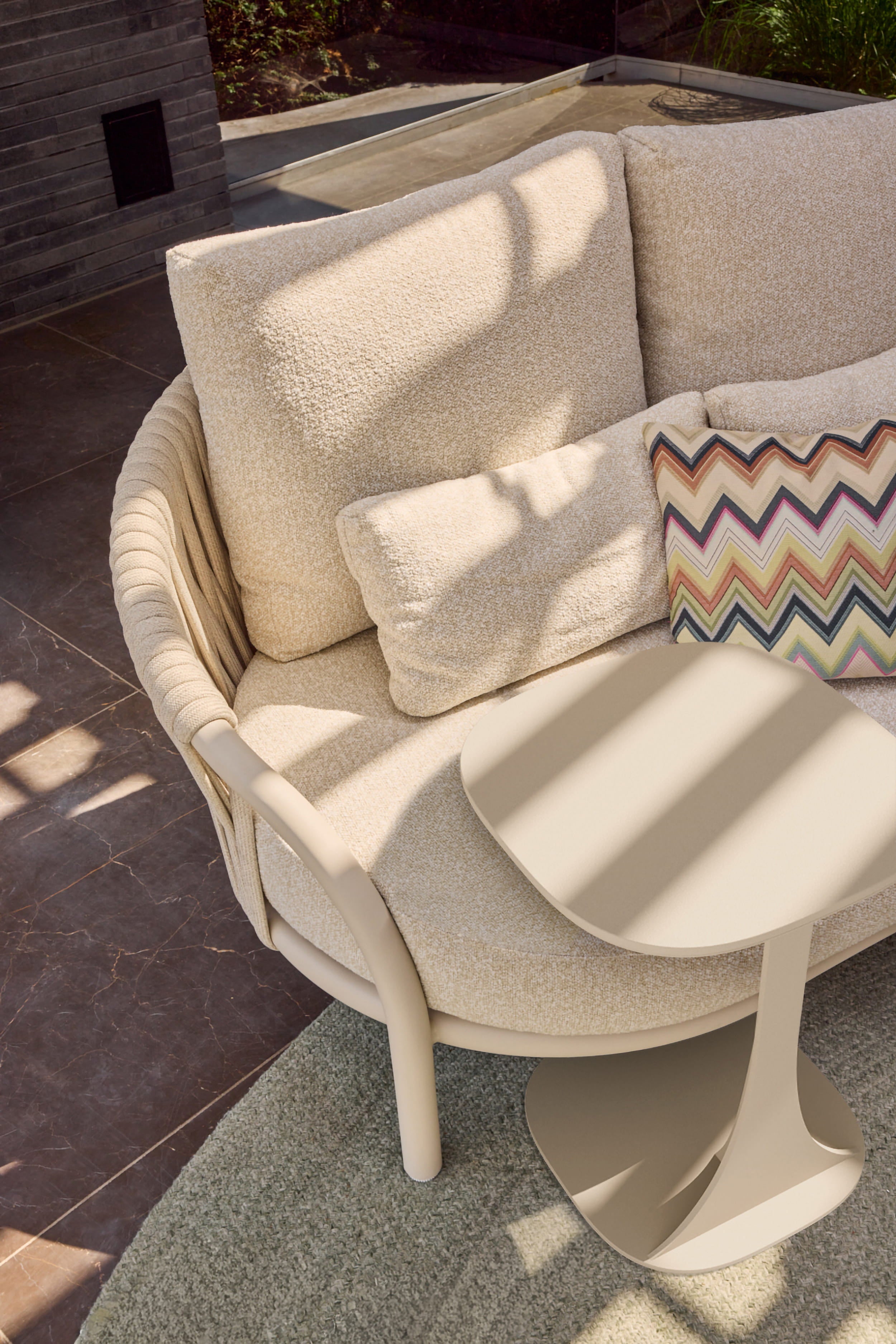 Loungeset Feroli small - Camel sand - Misty rope - Beachy bouclé