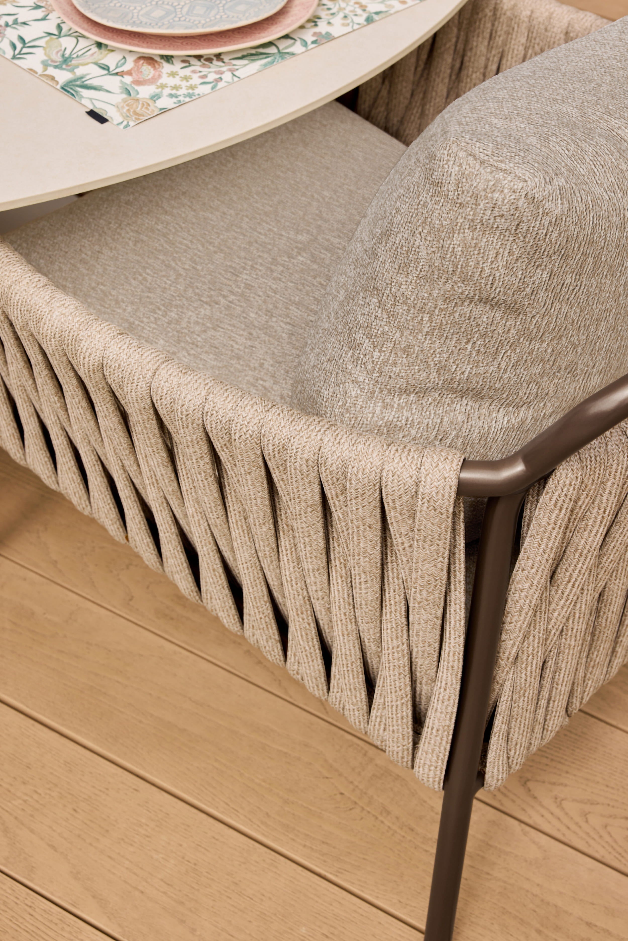 Tuinstoel Fiavè - Brons - Clouded rope - Pebble desert bouclé