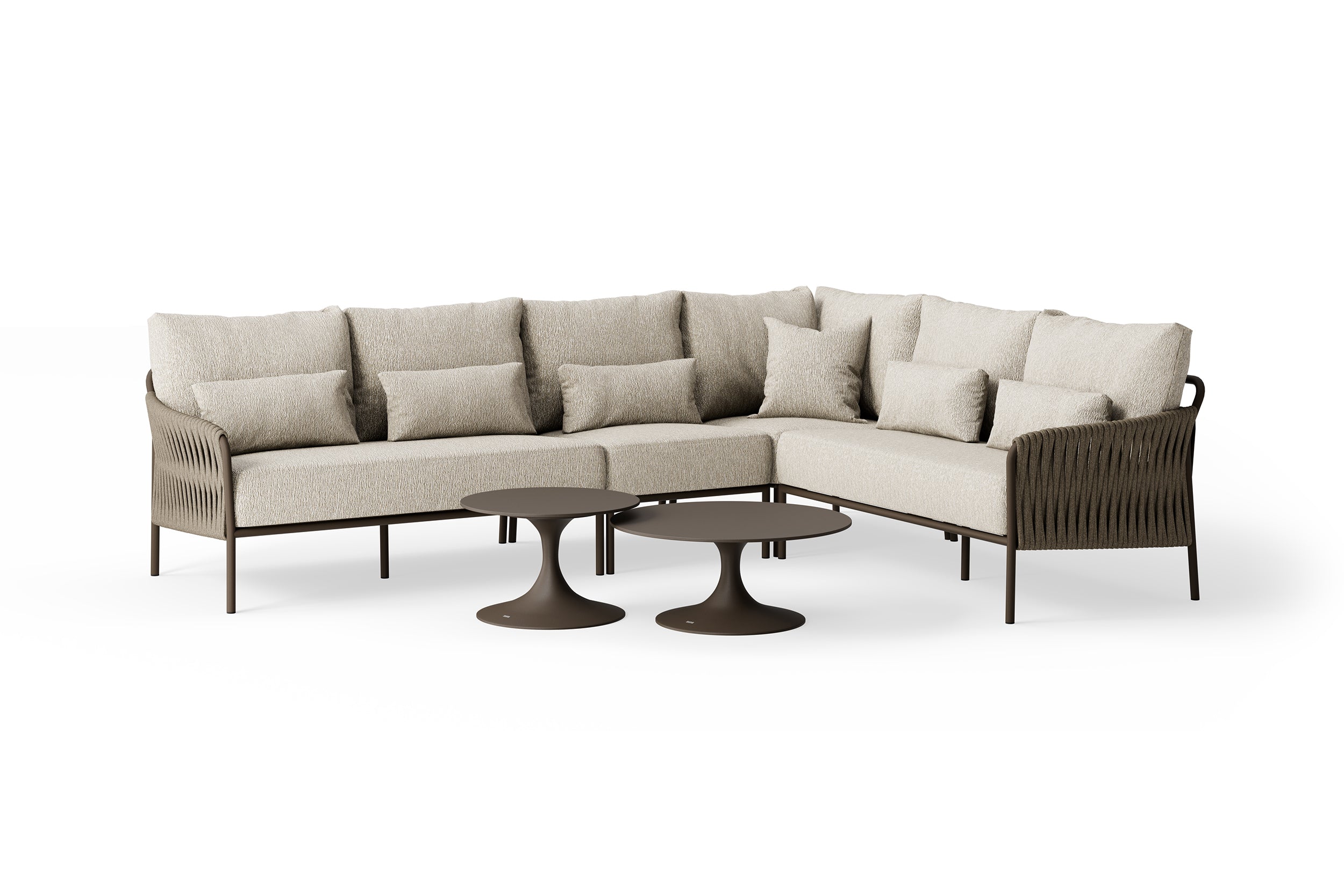 Loungeset Fiavè - Brons - Clouded rope - Pebble desert bouclé