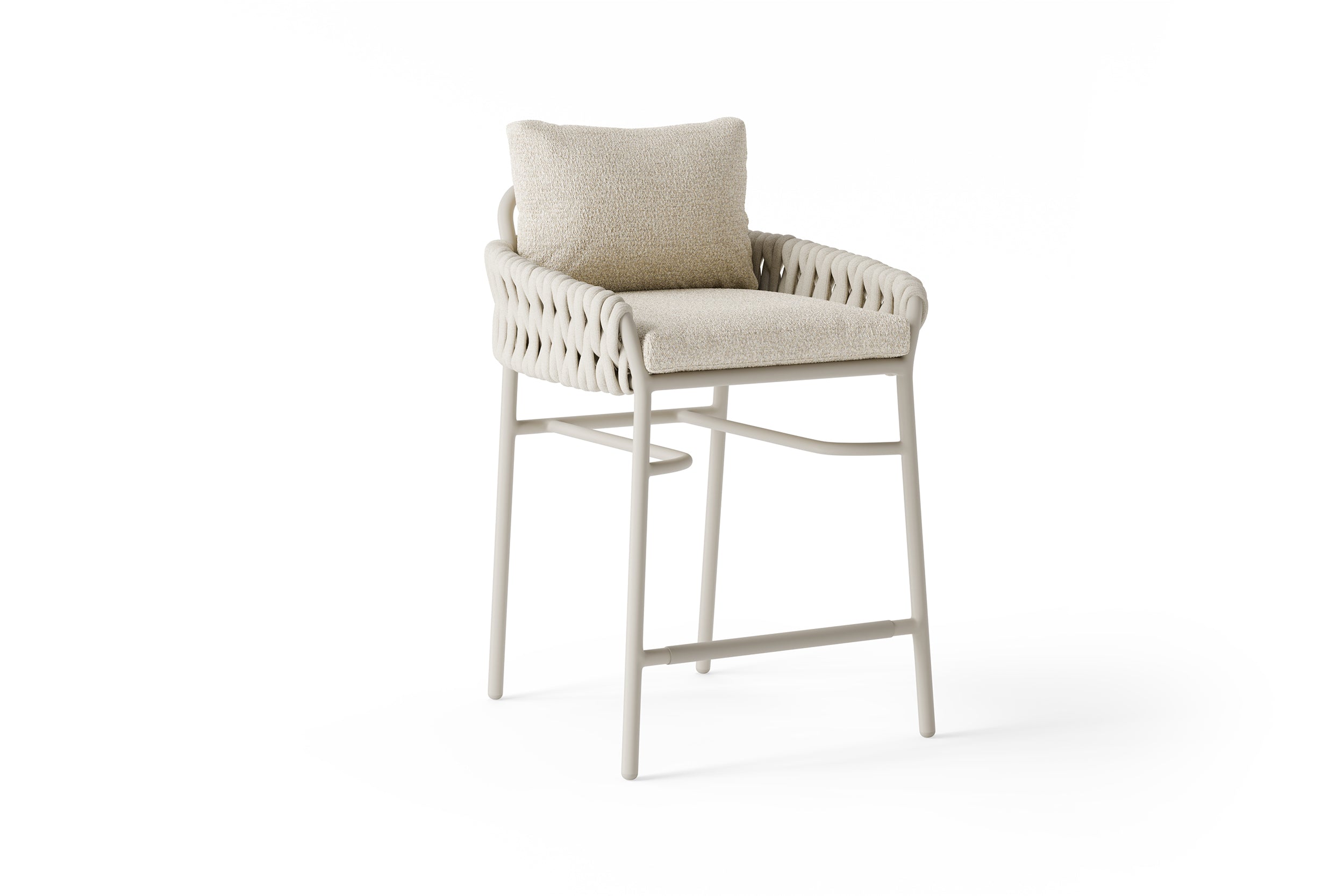 Barkruk Fiavè - Camel sand - Misty rope - Beachy bouclé