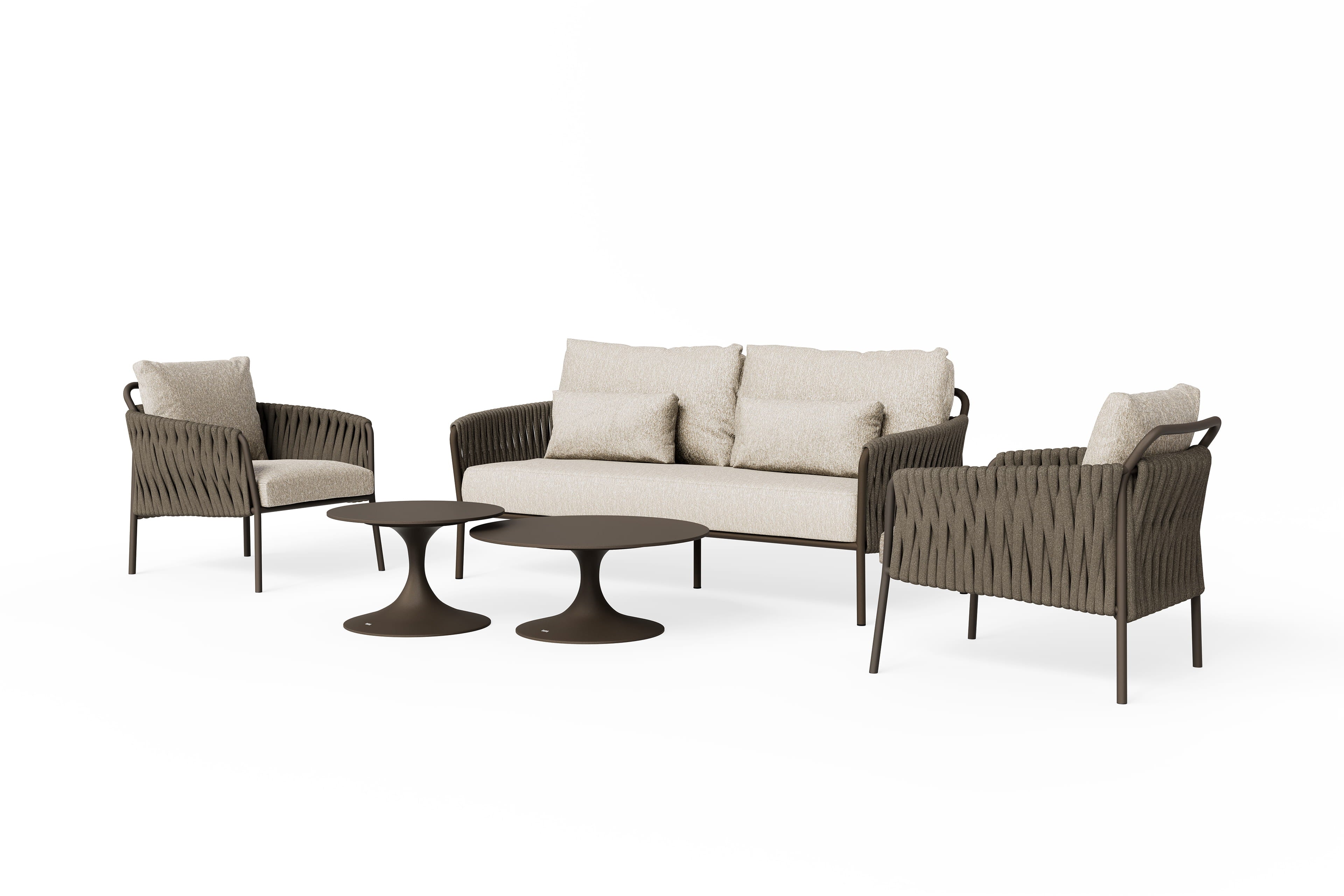 Loungestoel Fiavè - Brons - Clouded rope - Pebble desert bouclé
