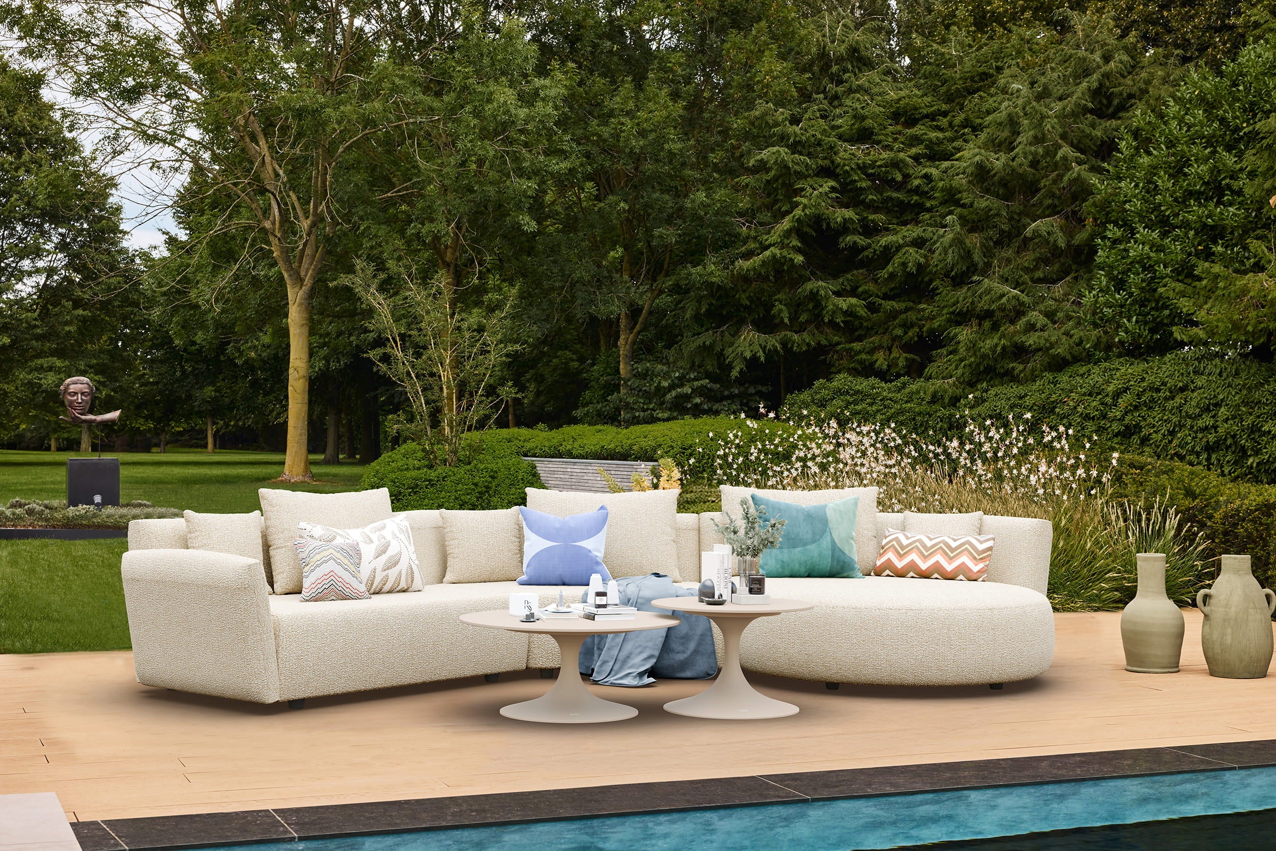 Loungeset Fiora - Beachy bouclé - L-part right