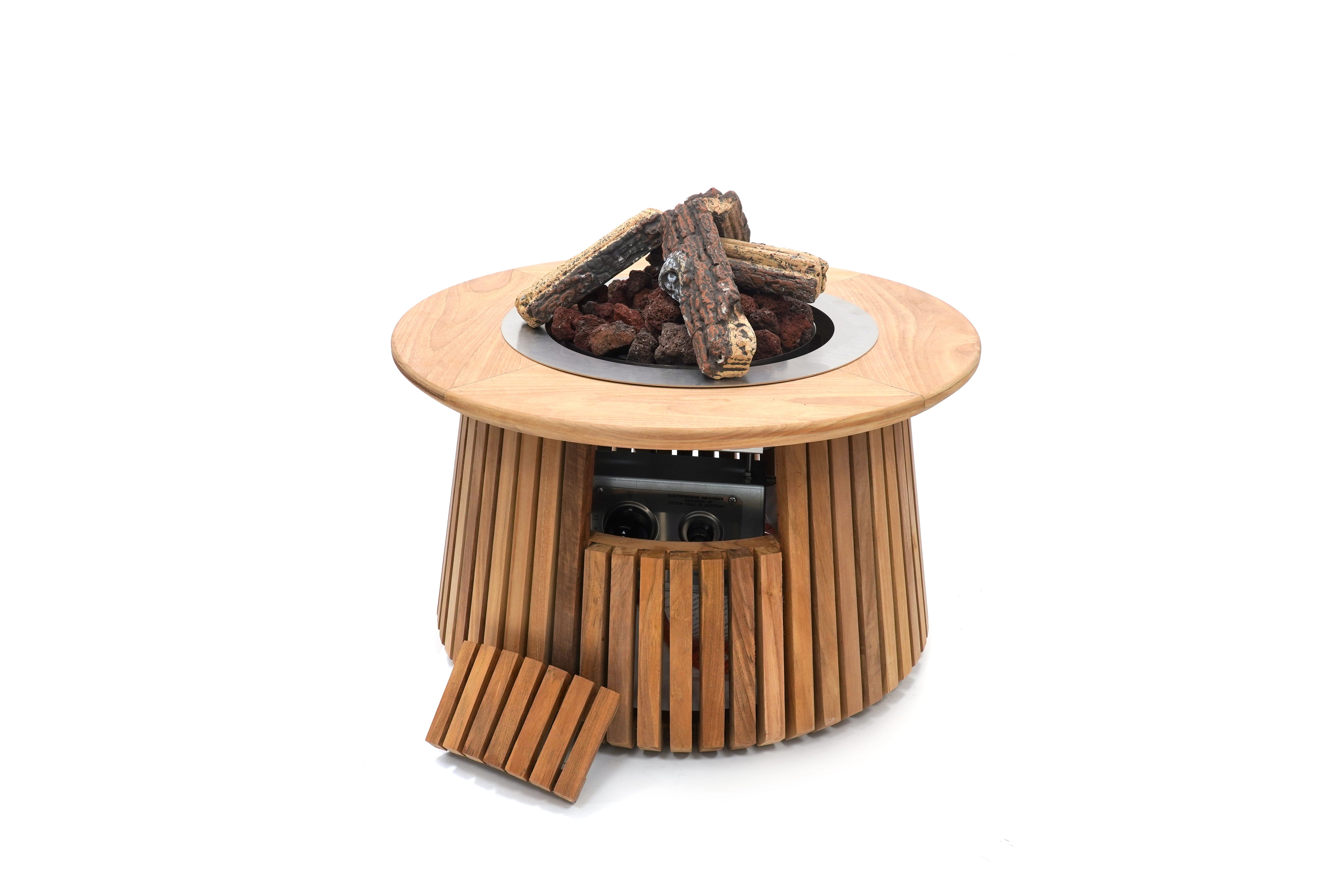 Vuurtafel Lagune - Ø60 - Teak